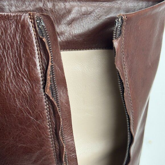 COSTUME NATIONALE UNIQUE VNT LEATHER/WOOD WEDGE BROWN BOOTS FALL Y2K EU36 - Picture 5 of 15